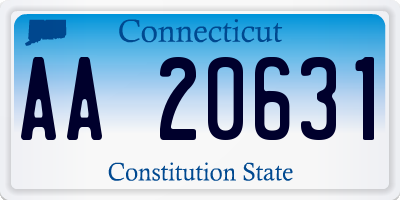 CT license plate AA20631