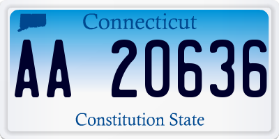 CT license plate AA20636