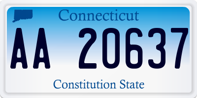 CT license plate AA20637