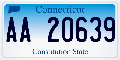 CT license plate AA20639