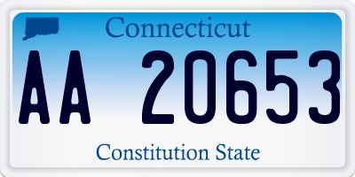 CT license plate AA20653