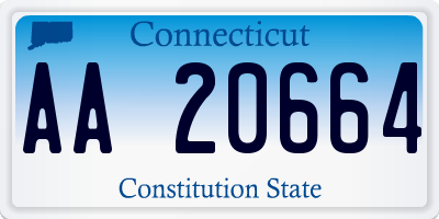 CT license plate AA20664