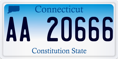 CT license plate AA20666