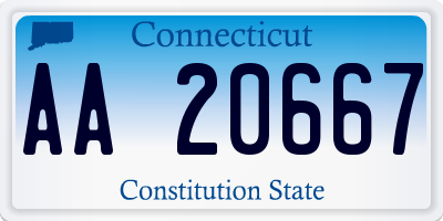 CT license plate AA20667