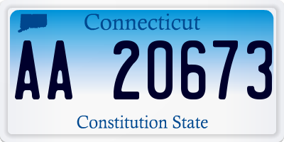 CT license plate AA20673