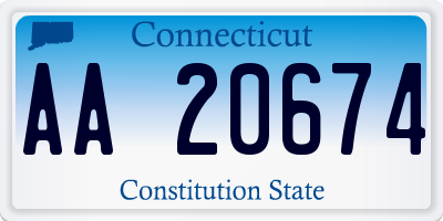 CT license plate AA20674