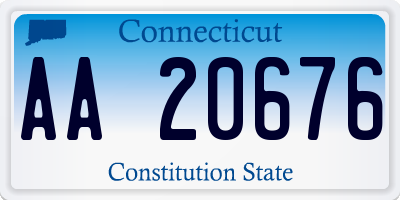 CT license plate AA20676