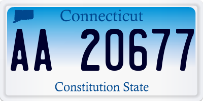 CT license plate AA20677