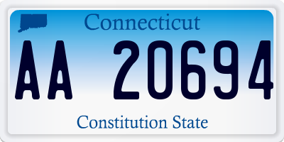 CT license plate AA20694