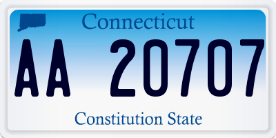 CT license plate AA20707
