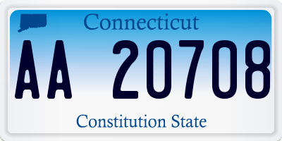 CT license plate AA20708