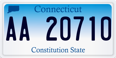 CT license plate AA20710