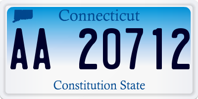 CT license plate AA20712