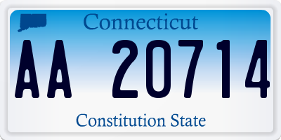 CT license plate AA20714