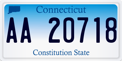 CT license plate AA20718