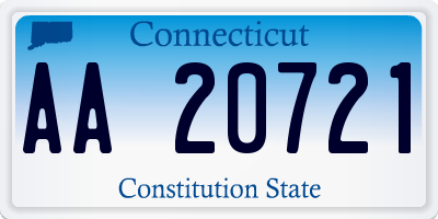 CT license plate AA20721