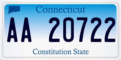 CT license plate AA20722