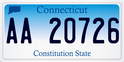 CT license plate AA20726