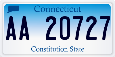 CT license plate AA20727