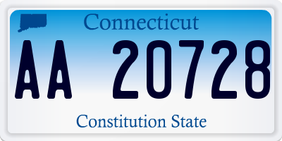 CT license plate AA20728