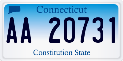CT license plate AA20731