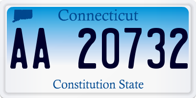 CT license plate AA20732