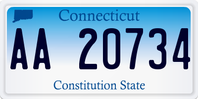 CT license plate AA20734