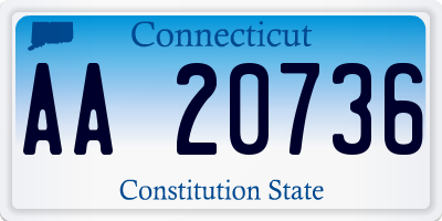 CT license plate AA20736
