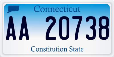 CT license plate AA20738