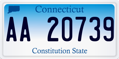 CT license plate AA20739