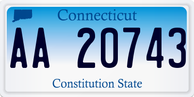 CT license plate AA20743