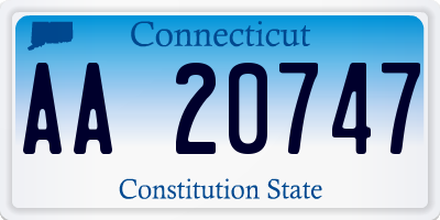 CT license plate AA20747