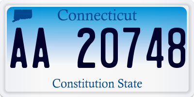 CT license plate AA20748