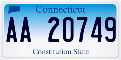 CT license plate AA20749