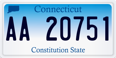 CT license plate AA20751