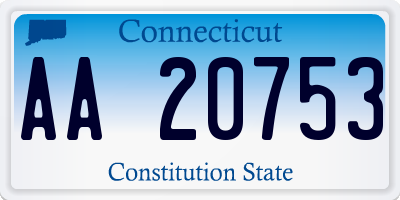 CT license plate AA20753