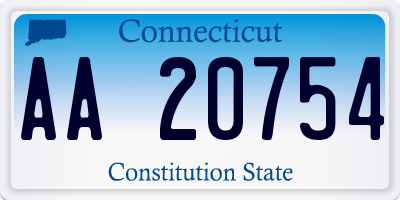 CT license plate AA20754