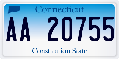 CT license plate AA20755