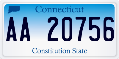 CT license plate AA20756