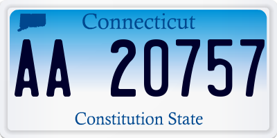 CT license plate AA20757