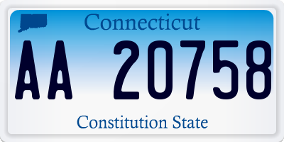 CT license plate AA20758