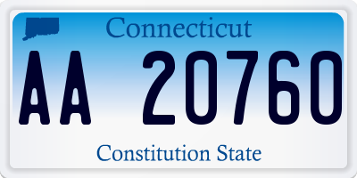 CT license plate AA20760
