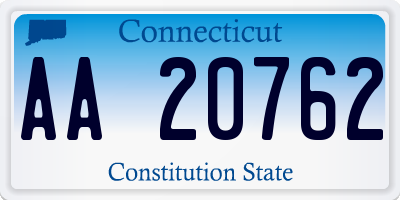 CT license plate AA20762