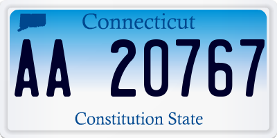 CT license plate AA20767