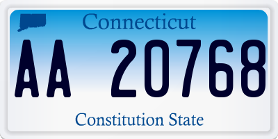 CT license plate AA20768