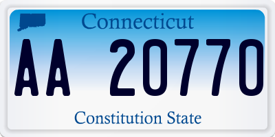 CT license plate AA20770