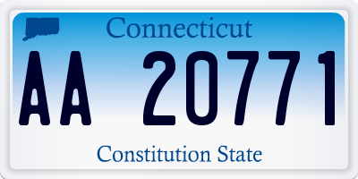 CT license plate AA20771