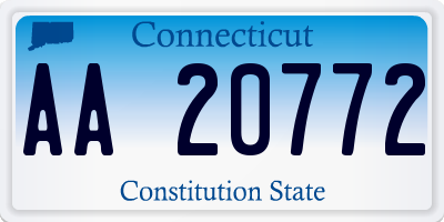 CT license plate AA20772