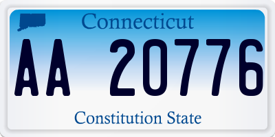 CT license plate AA20776