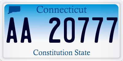 CT license plate AA20777